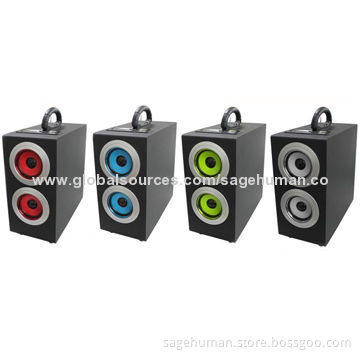 Passive 2.1-channel Portable Speakers, Super Sound, Support USB/SD Card and Rechargeable Battery